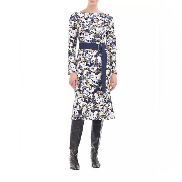 Kay Unger Yvonne Floral Midi-Dress size 12 - Picture 5 of 14